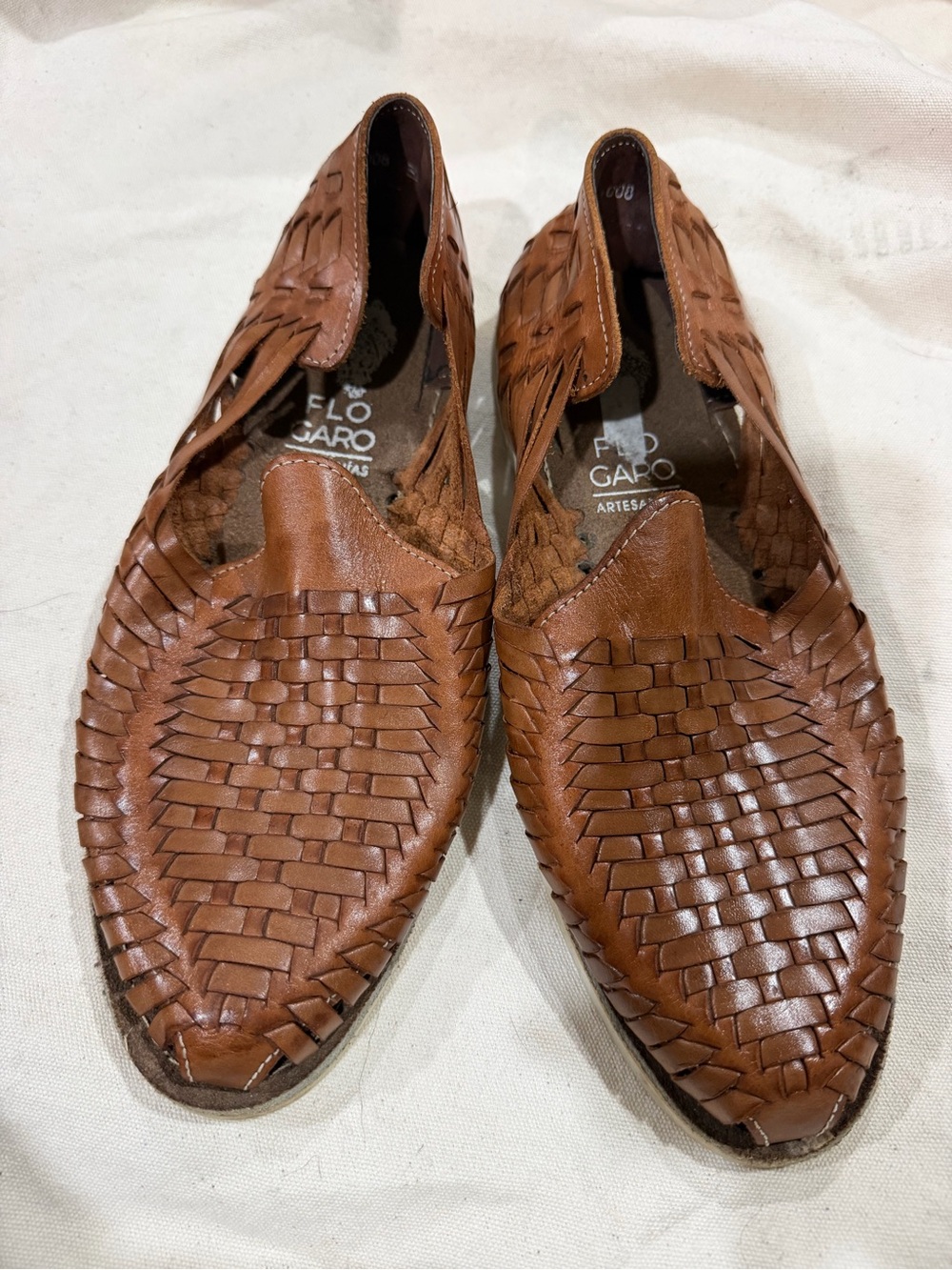 Men’s Woven Leather Slip-On Loafers - Brown